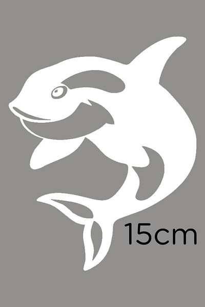 New Jargon Autocolant Dancing Cute Dolphin Lipire 15cm - Alb