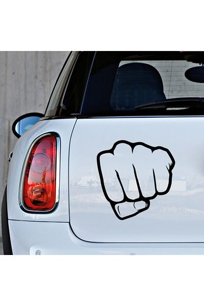 New Jargon Autocolante pentru mașină cu pumnul strâns întins 35 cm - negru