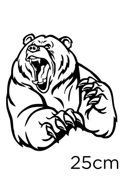 New Jargon Angry Clawed Bear Borsa Forex Etichetă Autocolant Lipire 25cm - Negru