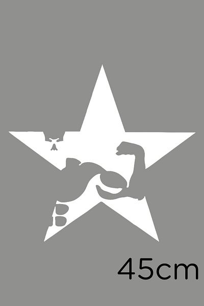 MIGNATIS Autocolant Etichetă Army Star și Sportiv Lipire 45 Cm - Alb