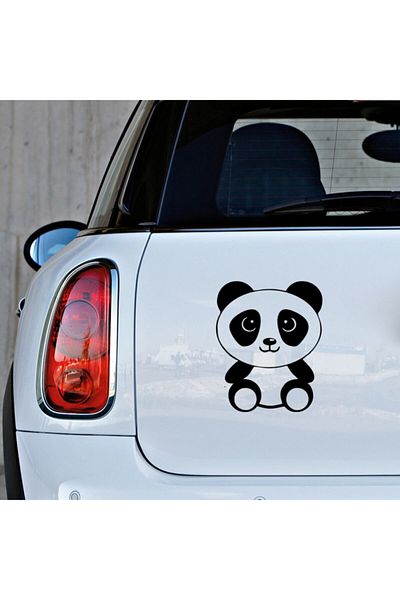 New Jargon Autocolant Panda drăguț așteptând așezat 25 cm - negru