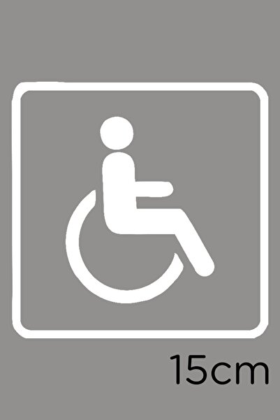 New Jargon Disabled Car And Disabled Men's Vehicle Sign Sticker 15cm - White