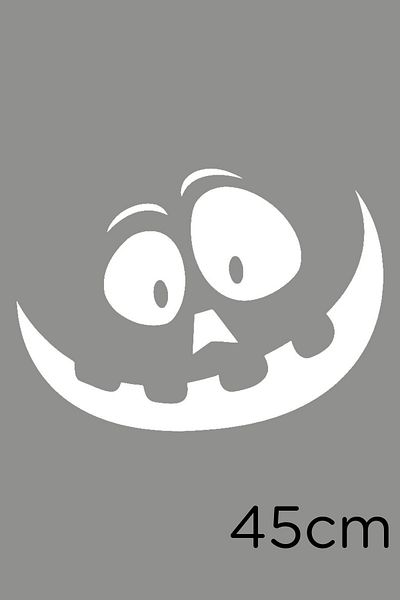 MIGNATIS Autocolant pentru bărbați înfricoșător de Halloween cu dinți în talie și ochi 45 cm - alb
