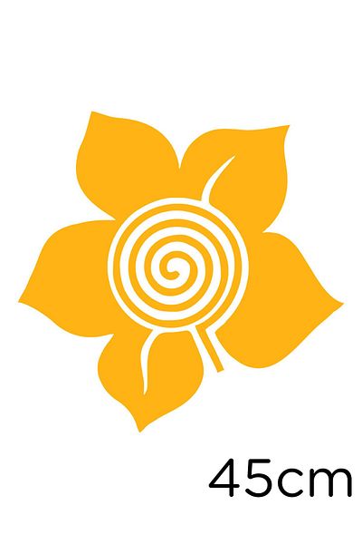 New Jargon Five-Petal Flower Label Sticker Paste with Sprial Return Inside 45cm - Yellow