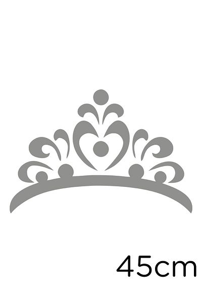 MIGNATIS Flower Pattern Shaped Princess Crown Sticker Paste 45 Cm - Gray