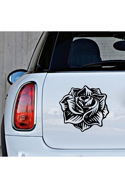 New Jargon Spring Opened Rose Grain Sticker Paste 45cm for Vehicle and Wall - Black