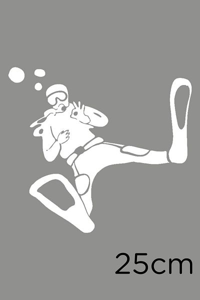 New Jargon Autocolant Diver Saying Everything Is Okay 25cm - Alb