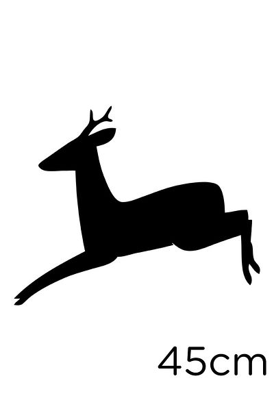 New Jargon Autocolant Jumping Deer Lipire pentru Vehicul și Perete 45cm - Negru