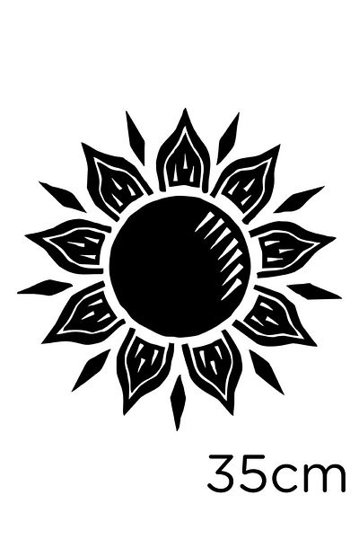 New Jargon Day Lover Flower Sticker Paste Sticker 35cm - Black