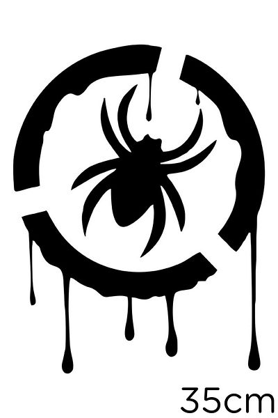 New Jargon Autocolant Spider Sport Splash Effect Lipire 35cm - Negru