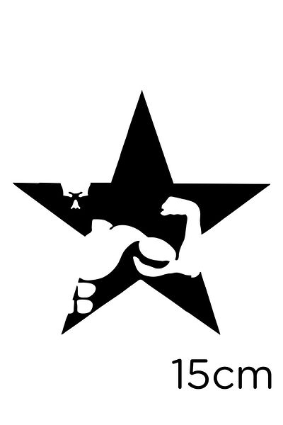 New Jargon Black Army Star și Sportsman Etichetă 15 Cm Autocolant Lipire