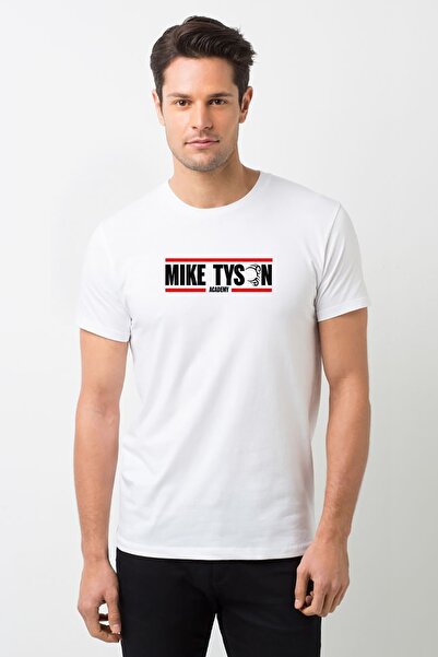 QIVI Mike Tyson Academy Štampano bela muška Pleteno majica
