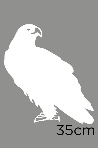 New Jargon Autocolant Born to Turn Back Eagle 35cm - Alb