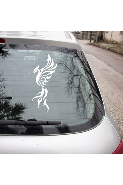 New Jargon Vedere laterală din linii Autocolant Phoenix 35cm - Alb
