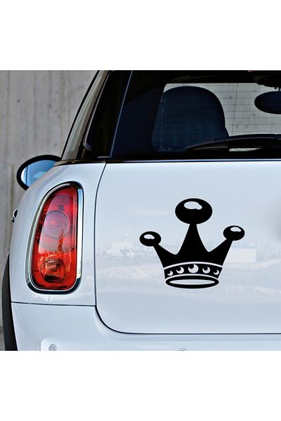 MIGNATIS Autocolant Auto Modificat Coroana Prințesei Cu Detaliu De Sus Și De Jos 45 Cm - Negru