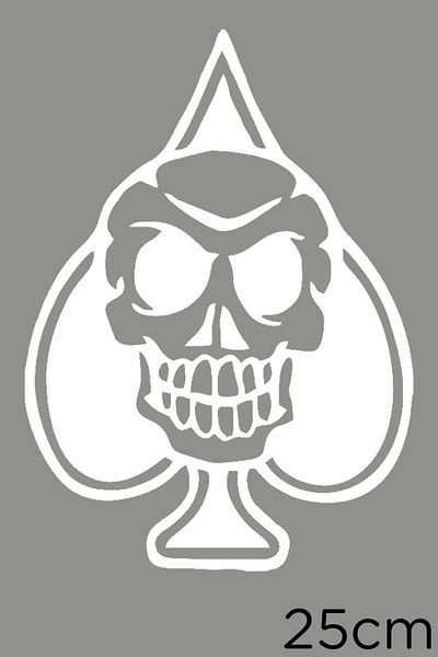 New Jargon Autocolant pentru mașină Heart Pastor And Skull 25cm - Alb