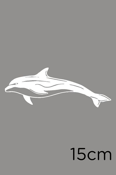 New Jargon Autocolant Dolphin care se învârte spre stânga 15cm - Alb