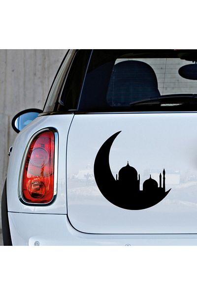 New Jargon Autocolant Moschee Islam World Pe Moon Icon 25cm - Negru