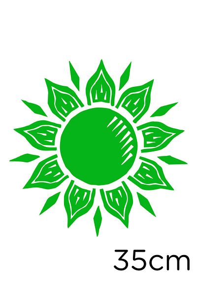 New Jargon Day Lover Flower Sticker Paste Label 35cm - Green