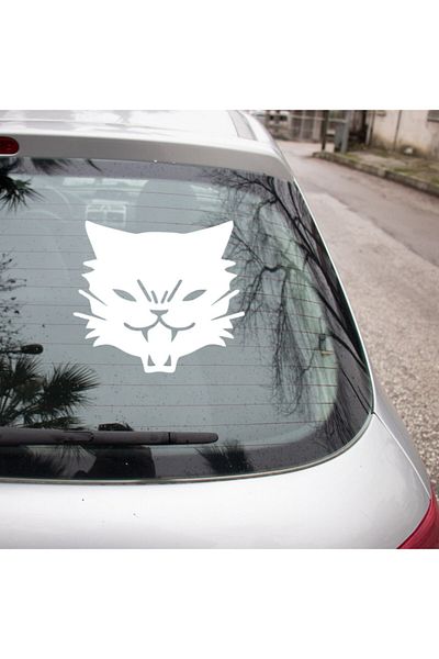 New Jargon Autocolant Funny Angry Cat Animal Paste 45cm - Alb