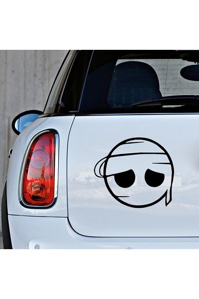 New Jargon Cap trist Cap înclinat Legat Emoji Autocolant Lipire 45cm - Negru