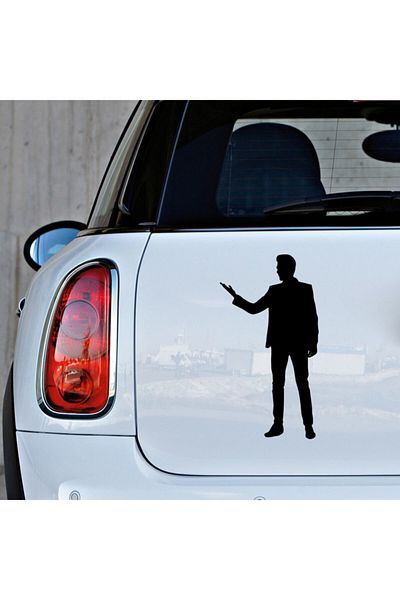 New Jargon Autocolant Bărbat în picioare în aer 35cm - Negru