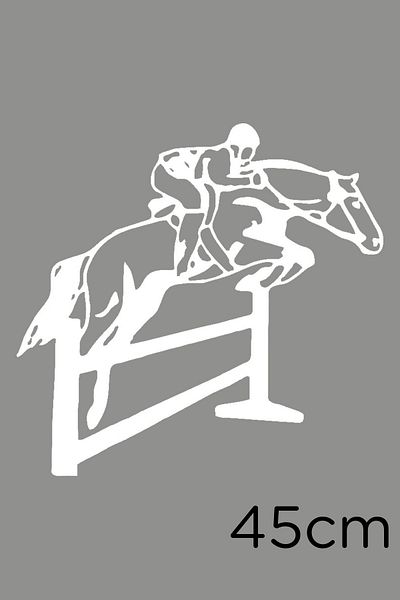 New Jargon Autocolant de perete Jockey Jumping from the Boulevard 45cm - Alb