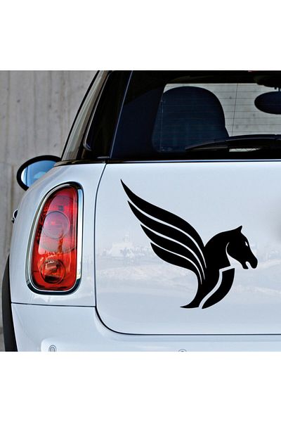 New Jargon Pegasus Cap de cal zburător Autocolant cal mitologie greacă 45cm - negru