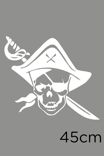 New Jargon Pirate Swords Skull Funny Autocolant pentru mașină 45cm - Alb