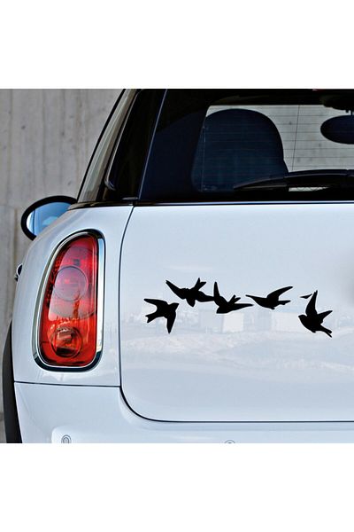 New Jargon Autocolant Paste Swallows Flying in Flock 45cm - Negru