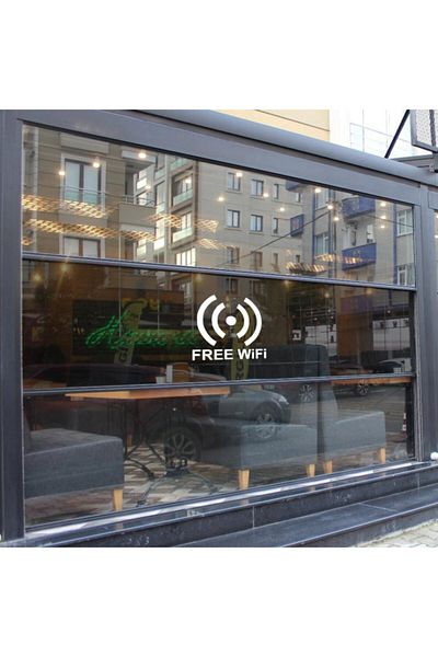 New Jargon Lipire gratuită pentru scriere Wifi și autocolant pentru semne 45 cm - negru