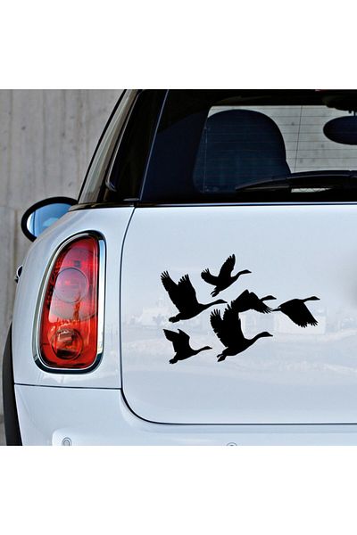 New Jargon Autocolant Paste Storks Flying in Flock 45cm - Negru