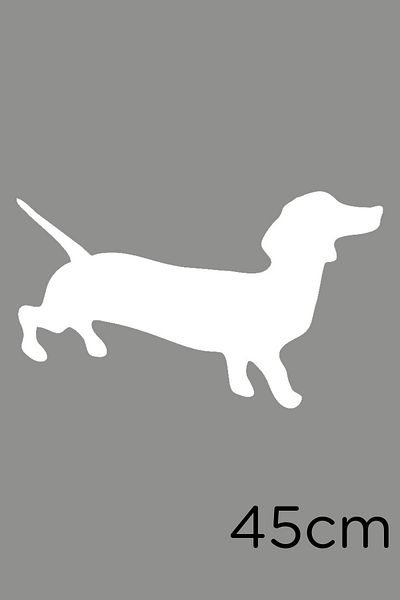MIGNATIS Autocolant Teckel Dog Etichetă Pastă 45 Cm - Alb