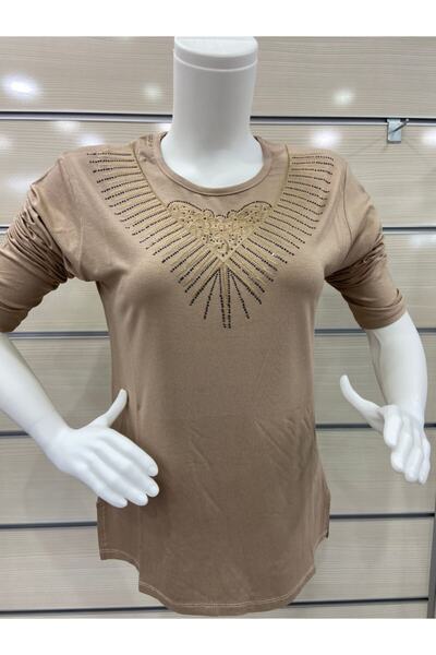 Nacar Anne Yaka Taşlı Penye Buluz