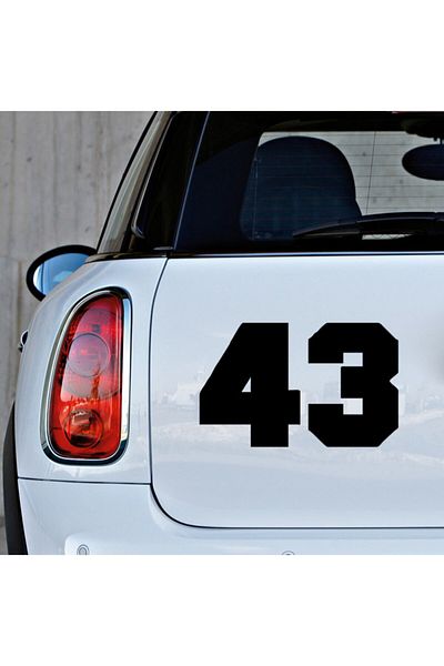 New Jargon Numărul 43 Număr în negru Autocolant Autocolant Lipire 45cm - Negru