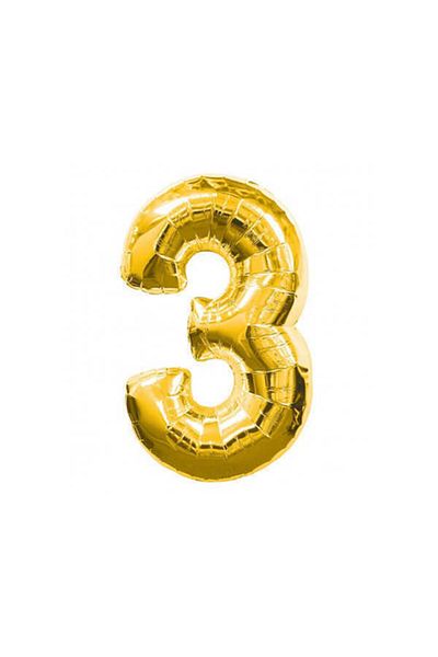 Doğumgünü Marketim Gold Foil Number Balloon 3 16" Inch 40cm