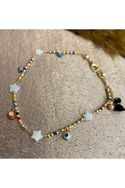 Markiz Takı Colorful Bead Anklet - Stylish Design
