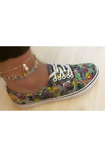 Markiz Takı Cream Sequin Dangle Anklet