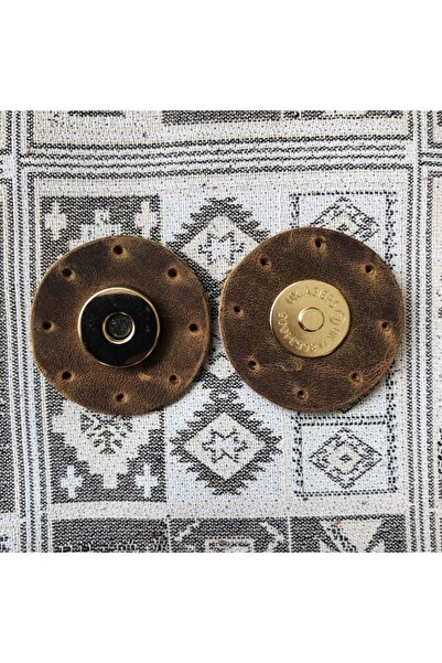 Alfa Tasarım Închidere rotundă pentru geantă din piele naturală cu magnet aur...