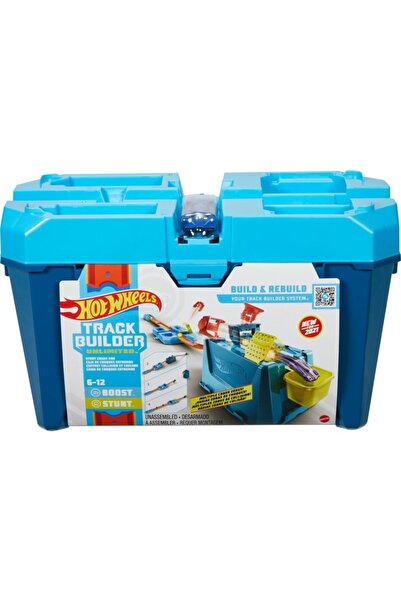 HOT WHEELS Track Builder Unlimited Akrobatik Çarpışma Seti, 18 Yapı Malzemesi Ve 1 Adet 1:64 Ölçekli