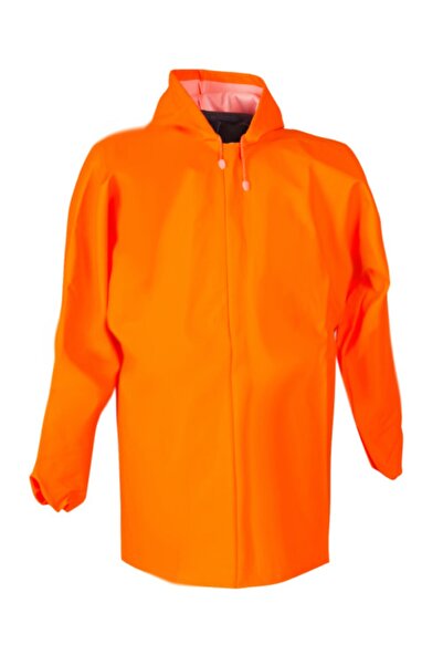 T Rain Erkek Turuncu Fermuarlı Ceket Tipi Yağmurluk