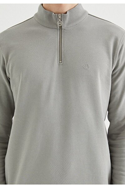 WESTMARK LONDON Ανδρικό φούτερ με φερμουάρ σε γκρι χρώμα κανονικής εφαρμογής