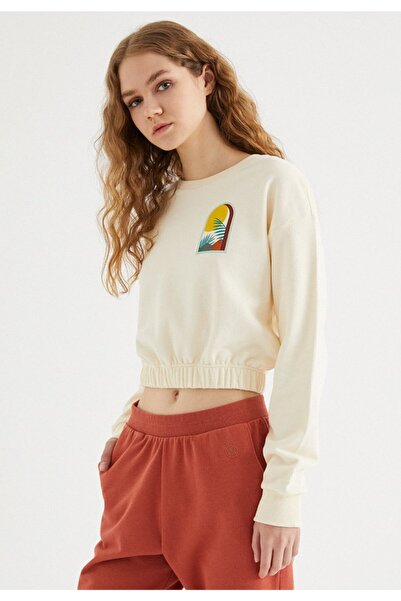 WESTMARK LONDON Жіночий світло-бежевий світшот з круглим вирізом Regular Fit