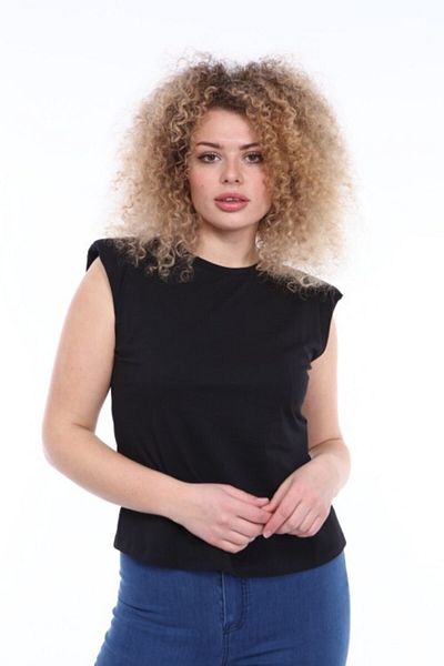 İkmal Women's Black Padded T-Shirt