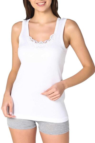 GÜMÜŞ Γυναικείο λευκό μπλουζάκι με φαρδύ λουράκι με κορδόνια 3 τεμαχίων