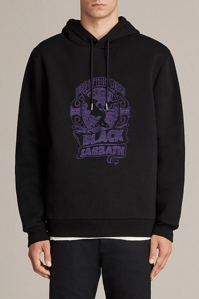 QIVI Black Sabbath Lord Of This World Printed Black Men's Knitted Hooded Sweatshirt Long Sleeve
