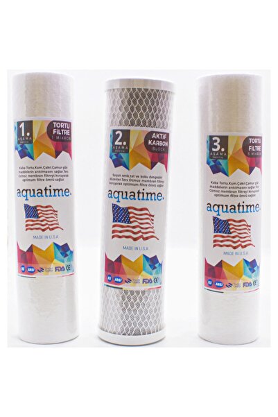 Aquatime Su Arıtma Cihazı Filtreleri 3'lü Set - Çift Sediment
