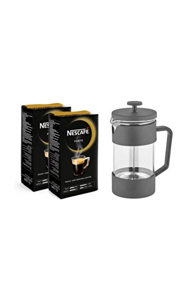 Nescafe 2 Adet Forte Öğütülmüş Filtre Kahve 500gr + French Press Marketplace