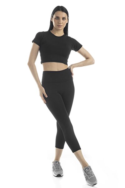 The Step Sports لباس ضيق لليوجا باللون الأسود عالي الخصر للنساء مقاس 21 بوصة