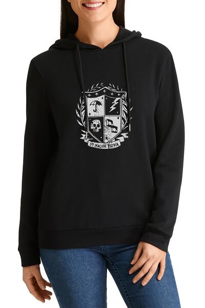 QIVI The Umbrella Academy Ut Malum Pluvia Štampano Crna ženska majica sa kapu...
